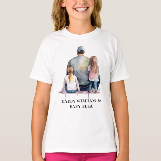 Papa en aughters op maat (9) t-shirt (Voorkant)