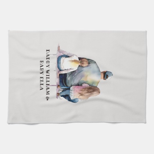 Papa en aughters op maat (9) theedoek (Horizontaal)