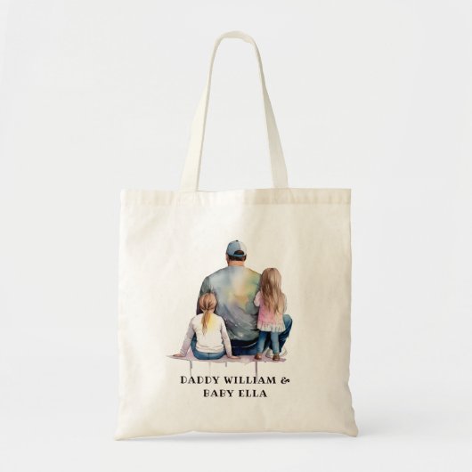 Papa en aughters op maat (9) tote bag (Voorkant)