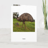 Papa en Baby Emu Chicks, Verjaardags Liefde Kaart. Kaart (Achterkant)