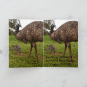 Papa en Baby Emu Chicks, Verjaardags Liefde Kaart. Kaart (Binnen)