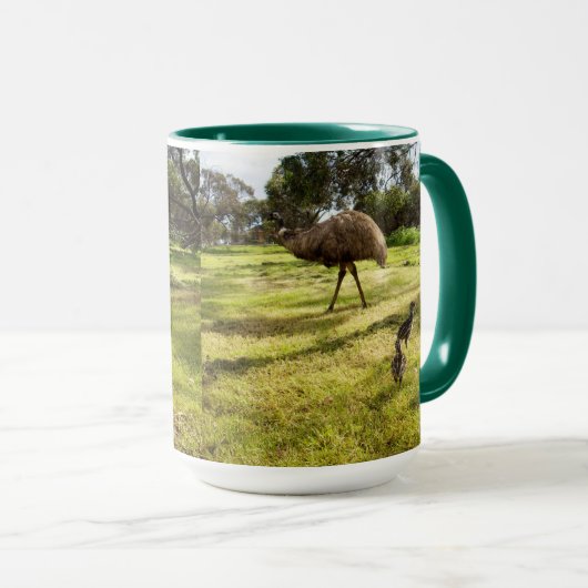 Papa en Baby Emus, Mok (Voorkant rechts)