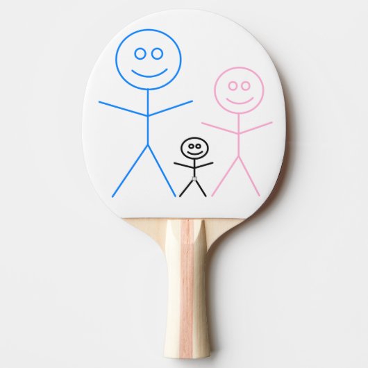 Papa en Baby in luiers die tekenen Tafeltennisbatje