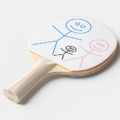 Papa en Baby in luiers die tekenen Tafeltennisbatje (Voorkant Gekanteld)