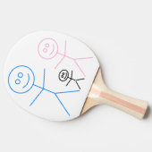 Papa en Baby in luiers die tekenen Tafeltennisbatje