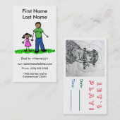 Papa en dochter Aangepaste afspeeldatumkaarten Contactkaartje (Voorkant / Achterkant)