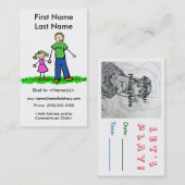 Papa en dochter Aangepaste afspeeldatumkaarten Contactkaartje (Voorkant / Achterkant)