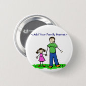 Papa en dochter Familie Gepersonaliseerde Naam But Ronde Button 5,7 Cm (Voorkant /achterkant)