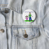 Papa en dochter Familie Gepersonaliseerde Naam But Ronde Button 5,7 Cm (In situ)