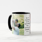 Papa en dochter foto Kerstman zit bij het vuur Mok (Voorkant links)