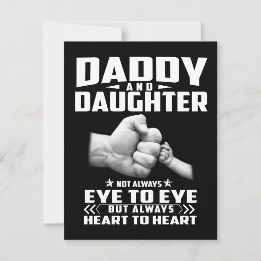 Papa en dochter hebben niet altijd oog voor oog, m bedankkaart (Voorkant)