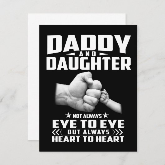 Papa en dochter hebben niet altijd oog voor oog, m bedankkaart (Voorkant / Achterkant)