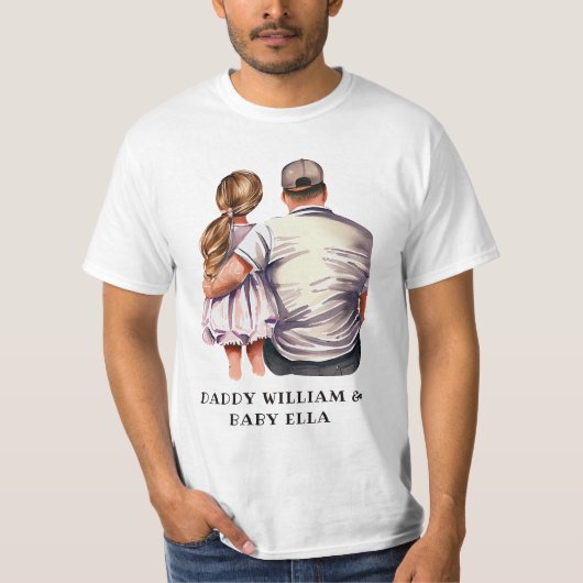 Papa en dochter op maat (2) t-shirt (Voorkant)
