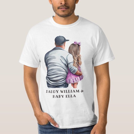 Papa en dochter op maat (3) t-shirt (Voorkant)