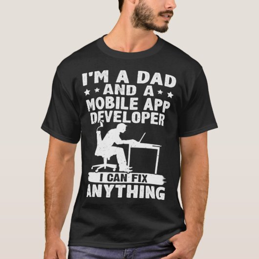 Papa en een mobiele applicator ontwikkelaar die ik t-shirt (Voorkant)