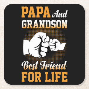 Papa en Grandson Best Friend for Life Kartonnen Onderzetters