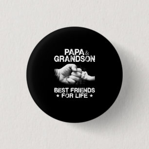 Papa en Grandson Best Friends for Life Gift shirt Ronde Button 3,2 Cm