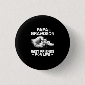 Papa en Grandson Best Friends for Life Gift shirt Ronde Button 3,2 Cm
