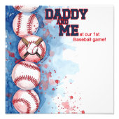 Papa en ik foto Mount, honkbalspel met papa Foto Afdruk (Voorkant)