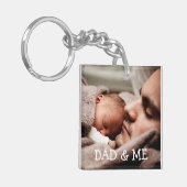 Papa en ik gepersonaliseerde foto Sleutelhanger (Voorkant Links)