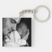 Papa en ik gepersonaliseerde foto Sleutelhanger (Achterkant)