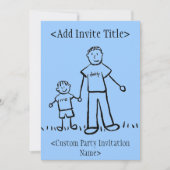 "Papa en ik" Kleine Jongen Uitnodiging of nodigt (Voorkant)