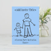 "Papa en ik" Kleine Jongen Uitnodiging of nodigt (Staand voorkant)