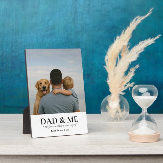 Papa en ik | Schattigee Vaderdag Foto Modern Keeps Fotoplaat (Zijkant)