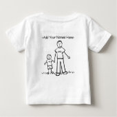 Papa en ik T-Shirt Family Art (Aangepaste namen) (Achterkant)