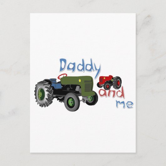 Papa en ik Tractors Briefkaart (Voorkant)