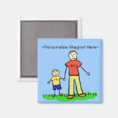 Papa en ik - Vader en Zoon Douane Magnet (blond) (Voorkant / Achterkant)