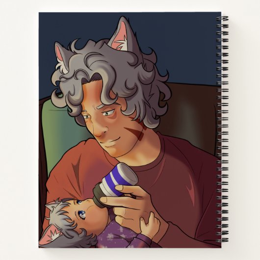 Papa en kind 8,5 x 11 Notitieboek (Achterkant)