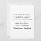 Papa en Kind Fietsen op een Floral Path Waterverf Feestdagenkaart (Achterkant)