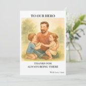 Papa en Kinder - Vaderdag Kaart (Staand voorkant)