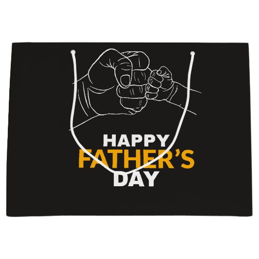 Papa en kinderhanden groot cadeauzakje (Voorkant)