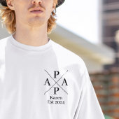 Papa- en kindernamen Aangepast monogram Vaderdag T-shirt