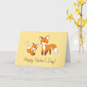 Papa en Kit Fox Vaderdag Geel Blank Kaart (Gele Bloem)