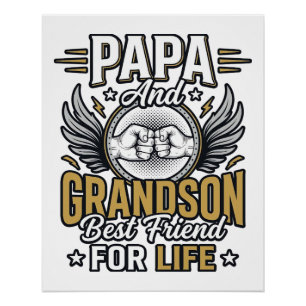 Papa en kleinzoon beste vriend voor het leven shir perfect poster