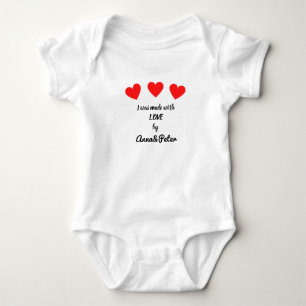 Papa en mam met liefde drie harten romper