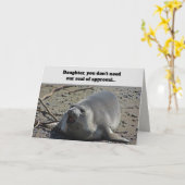 Papa en mam trots op zeehond Daughter Ocean Seal Kaart (Gele Bloem)