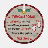 Papa en mama genieten van jullie laatste kerst glas ornament (Achterkant)