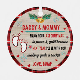 Papa en mama genieten van jullie laatste kerst metalen ornament