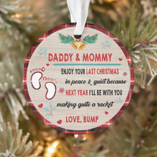 Papa en mama genieten van jullie laatste kerst ornament (Boom)