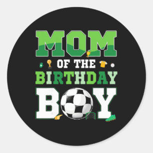 Papa en mama van de jarige jongen Voetbal Verjaard Ronde Sticker