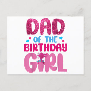 Papa en mama verjaardag meisje familie matching briefkaart