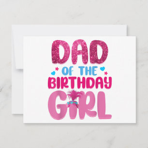 Papa en mama verjaardag meisje familie matching feestdagenkaart