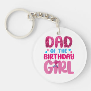 Papa en mama verjaardag meisje familie matching sleutelhanger