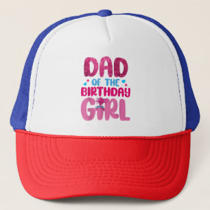Papa en mama verjaardag meisje familie matching trucker pet
