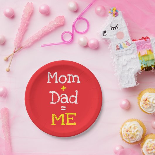 Papa en mama zijn mij papieren bordje (Feest)