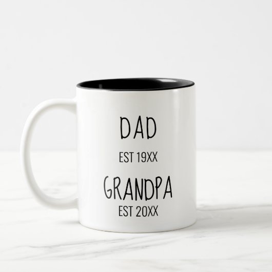 Papa en nieuwe opa EST 20XX Mok (Links)